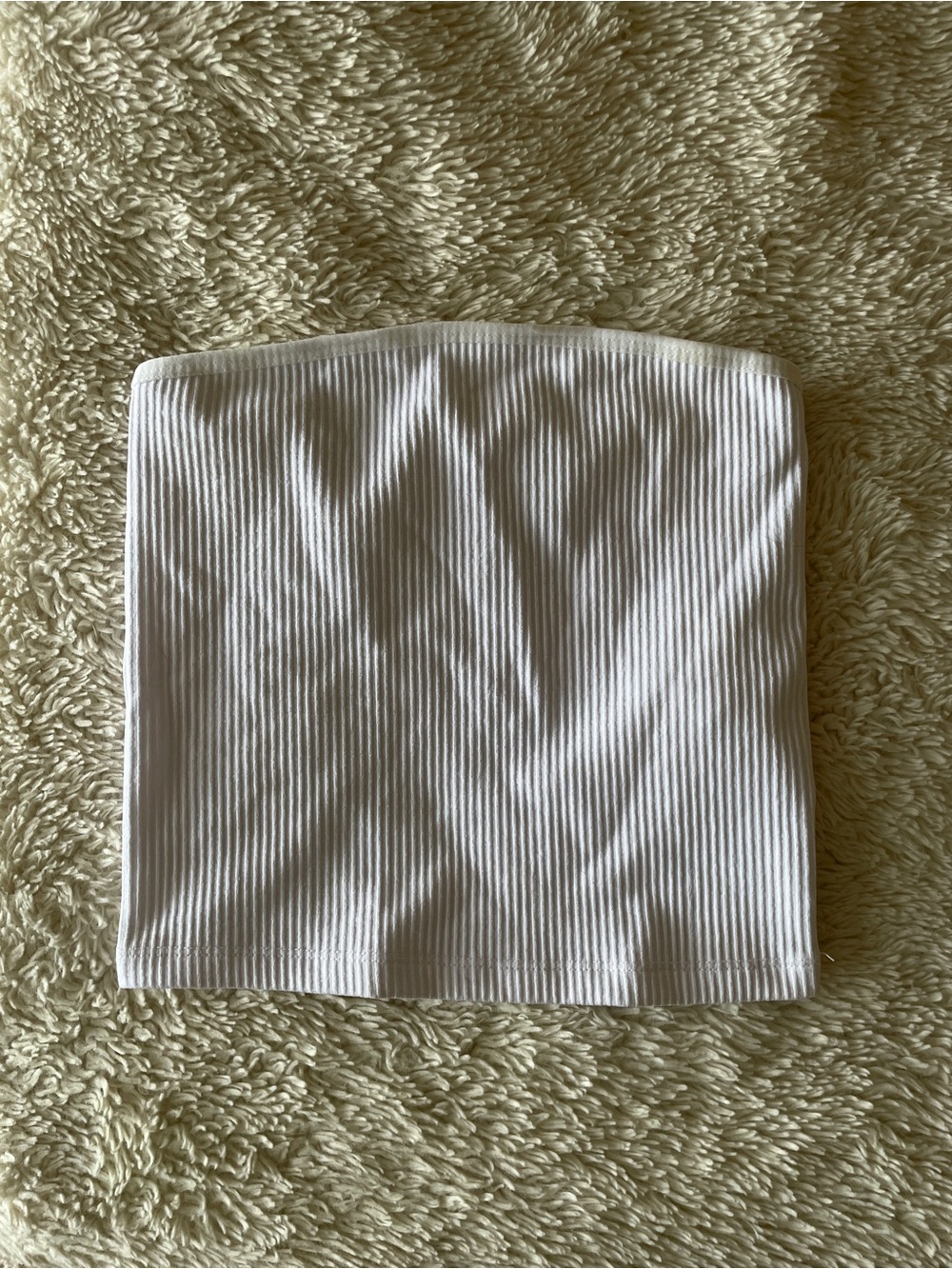 White Ribbed Tube Top
